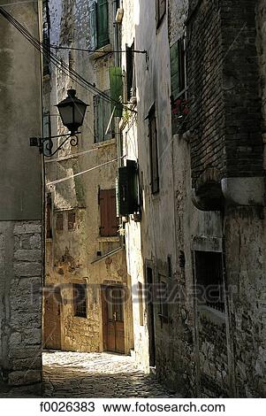 Croatia, Istria, Rovinj, lane View Large Photo Image Stock Image - Croatia, Istria, Rovinj, lane. Fotosearch