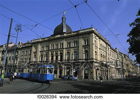 Picture - Croatia, Zagreb, tramway. Fotosearch