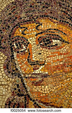 Cyprus, Kourion archaeological site, close-up of mosaic of Ktisis View Large Photo Image Picture - Cyprus, Kourion archaeological site, close-up of mosaic of Ktisis. Fotosearch