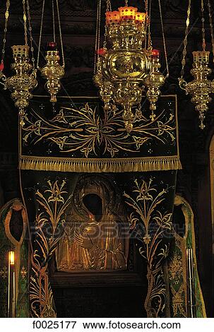 Stock Photo - Cyprus, monastery of Machairas, Madonna Icon. Fotosearch