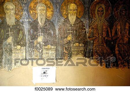 Cyprus, near Paphos, Ayios Neophytos monastery, fresco in a carved cave View Large Photo Image Stock Photo - Cyprus, near Paphos, Ayios Neophytos monastery, fresco in a carved cave. Fotosearch