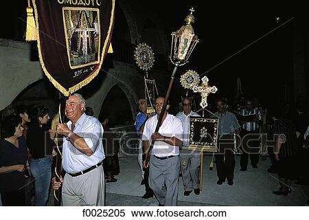 Cyprus, Omodos, procession during the feast of the Exaltation of the Holy Cross View Large Photo Image Stock Photography - Cyprus, Omodos, procession during the feast of the Exaltation of the Holy Cross. Fotosearch