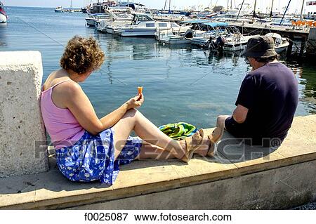 Stock Photo - Cyprus, Paphos, tourists. Fotosearch