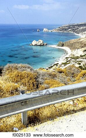 Cyprus, Petra Tou Romiou, coastal landscape View Large Photo Image Stock Image - Cyprus, Petra Tou Romiou, coastal landscape. Fotosearch