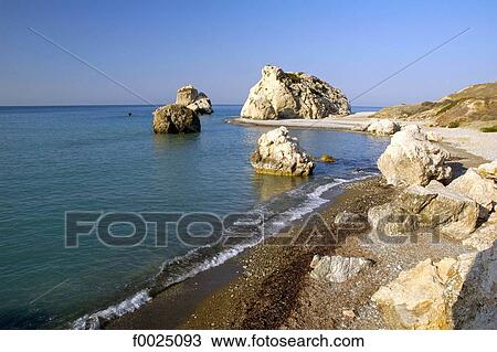 Stock Image - Cyprus, Petra Tou Romiou, rock of Aphrodite. Fotosearch