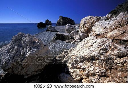 Stock Image - Cyprus, Petra Tou Romiou, rock of Aphrodite. Fotosearch