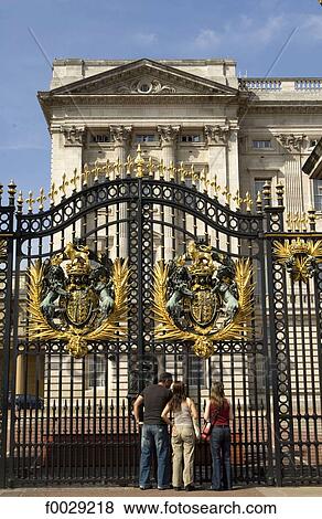 Stock Photo - England, London, Buckingham Palace, gate. Fotosearch
