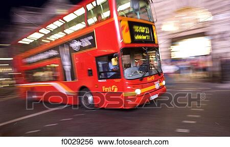 Stock Photograph - England, London, bus in motion. Fotosearch