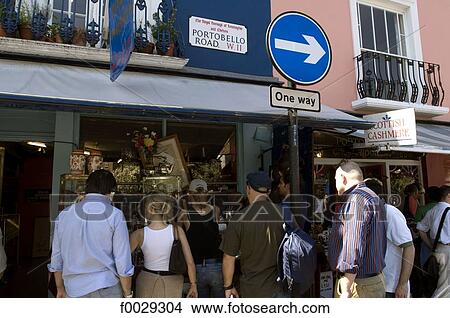 England, London, Nothing Hill, Portobello road, flea market View Large Photo Image Picture - England, London, Nothing Hill, Portobello road, flea market. Fotosearch