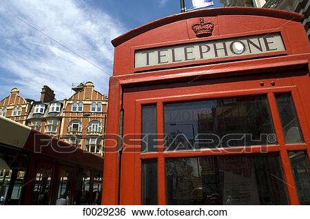 Stock Photograph - England, London, phone boxes. Fotosearch