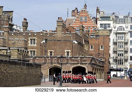 England, London, Saint James's Palace, changing the Guard View Large Photo Image Stock Photo - England, London, Saint James's Palace, changing the Guard. Fotosearch