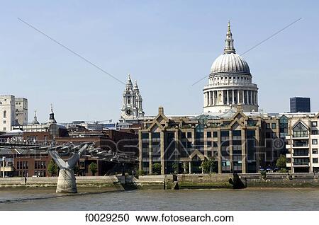 England, London, Saint paul's cathedral and Millenium bridge View Large Photo Image Stock Image - England, London, Saint paul's cathedral and Millenium bridge. Fotosearch