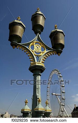 England, London, streetlight and "London eye" View Large Photo Image Stock Photography - England, London, streetlight and "London eye". Fotosearch