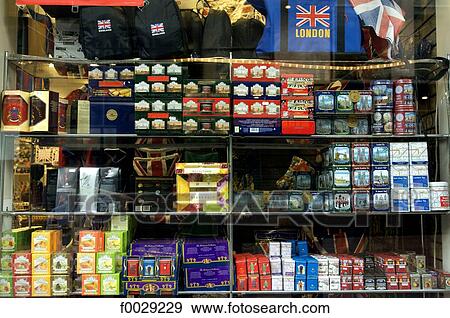 Stock Photo - England, London, tea boxes. Fotosearch