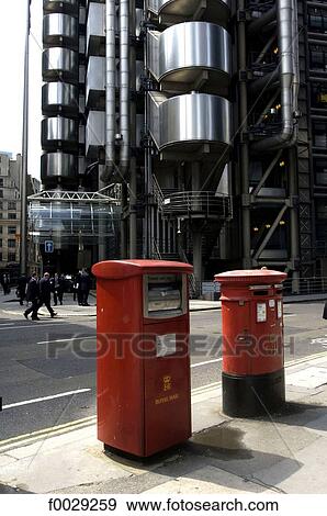 Stock Photo - England, London, the City, mailboxes. Fotosearch