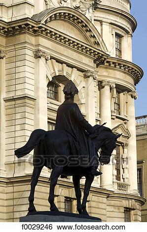 Stock Photograph - England, London, Whitehall, equestrian statue. Fotosearch