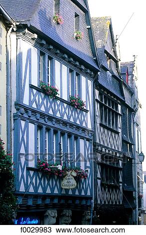 France, Brittany, Quimper, old city, medieval half-timbered house View Large Photo Image Stock Image - France, Brittany, Quimper, old city, medieval half-timbered house. Fotosearch