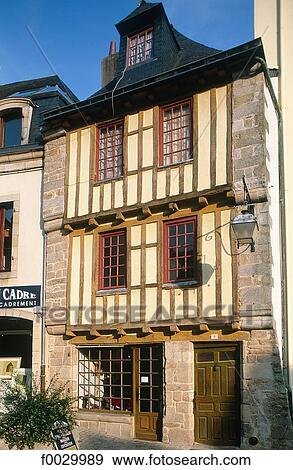 France, Brittany, Quimper, old city, medieval half-timbered houses View Large Photo Image Stock Photo - France, Brittany, Quimper, old city, medieval half-timbered houses. Fotosearch
