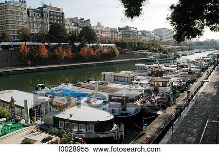 France, Paris, Bastille, leisure port, inhabited barges View Large Photo Image Stock Photography - France, Paris, Bastille, leisure port, inhabited barges. Fotosearch