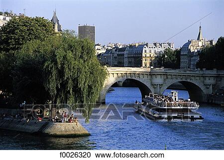 France, Paris, bateau mouche under the Pont Neuf View Large Photo Image Stock Image - France, Paris, bateau mouche under the Pont Neuf. Fotosearch