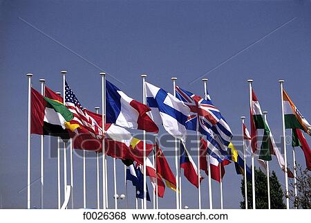 France, Paris, flags of several countries View Large Photo Image Stock Photo - France, Paris, flags of several countries. Fotosearch