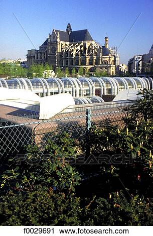 France, Paris, forum des halles and Saint-Eustache church View Large Photo Image Stock Image - France, Paris, forum des halles and Saint-Eustache church. Fotosearch