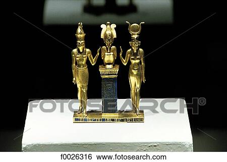 Stock Photograph - France, Paris, Louvre Museum, Egyptian statue. Fotosearch