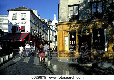 France, Paris, Montmartre, Norvins street View Large Photo Image Stock Photo - France, Paris, Montmartre, Norvins street. Fotosearch