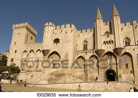 France, Vaucluse, Avignon, 14th century Palace of the Popes View Large Photo Image Stock Photography - France, Vaucluse, Avignon, 14th century Palace of the Popes. Fotosearch