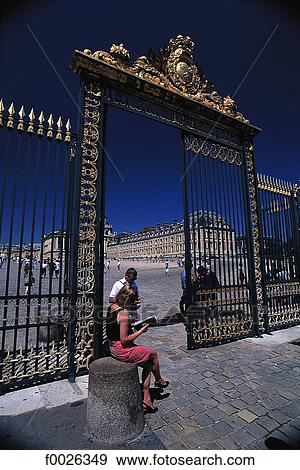 France, Versailles, main gate of the castle View Large Photo Image Stock Photo - France, Versailles, main gate of the castle. Fotosearch