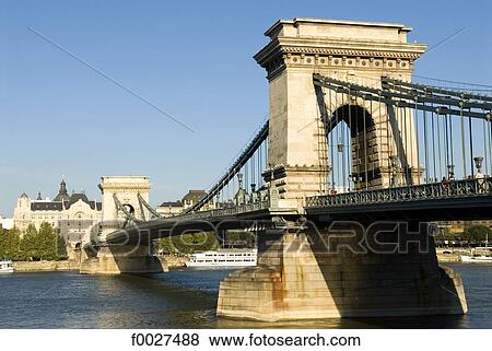 Stock Photo - Hungary, Budapest, Chain bridge. Fotosearch