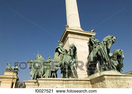 Hungary, Budapest, Heroes square, statues View Large Photo Image Stock Image - Hungary, Budapest, Heroes square, statues. Fotosearch