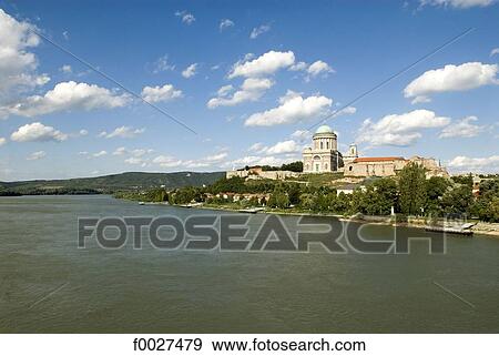 Stock Photo - Hungary, Esztergom, the Danube and basilica. Fotosearch