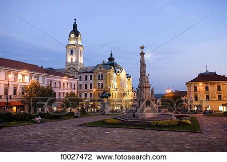 Stock Image - Hungary, Pécs, Széchenyi tér square. Fotosearch
