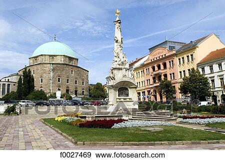 Hungary, Pécs, Széchenyi tér square, church-mosque View Large Photo Image Stock Photo - Hungary, Pécs, Széchenyi tér square, church-mosque. Fotosearch