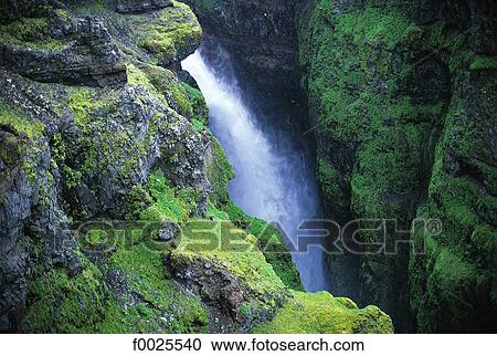 Iceland, Glymur waterfall View Large Photo Image Stock Image - Iceland, Glymur waterfall. Fotosearch