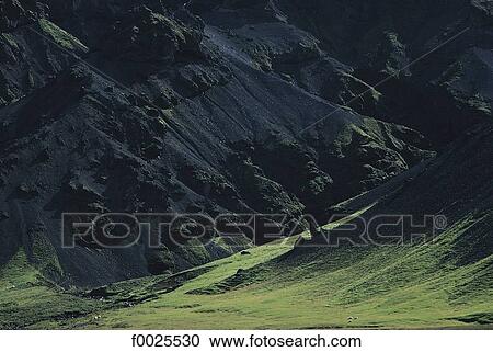 Iceland, near Myrdalsjökull glacier, mountains covered with volcanic ashes View Large Photo Image Stock Image - Iceland, near Myrdalsjökull glacier, mountains covered with volcanic ashes. Fotosearch
