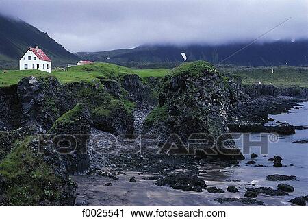 Iceland, Snaefellsnes peninsula, Arnarstapi, coastal landscape View Large Photo Image Stock Image - Iceland, Snaefellsnes peninsula, Arnarstapi, coastal landscape. Fotosearch