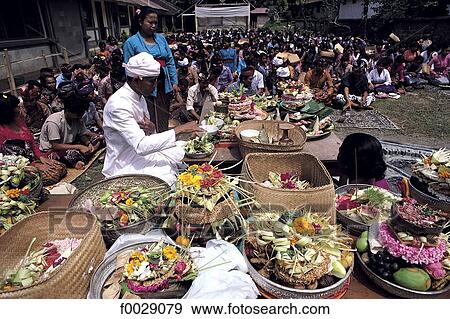 Stock Photo - Indonesia, Bali, offerings. Fotosearch