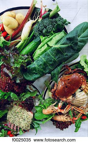 Ireland, Connemara, assorted shellfishes and vegetables View Large Photo Image Stock Photography - Ireland, Connemara, assorted shellfishes and vegetables. Fotosearch