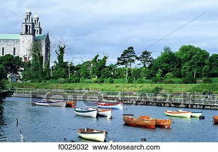Ireland, Galway, boats on Corrib river View Large Photo Image Stock Image - Ireland, Galway, boats on Corrib river. Fotosearch