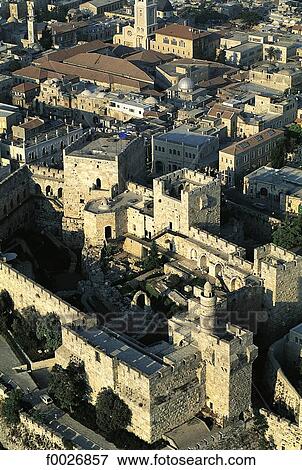 Israel, Jerusalem, aerial view of the citadel and the David Tower View Large Photo Image Stock Photo - Israel, Jerusalem, aerial view of the citadel and the David Tower. Fotosearch