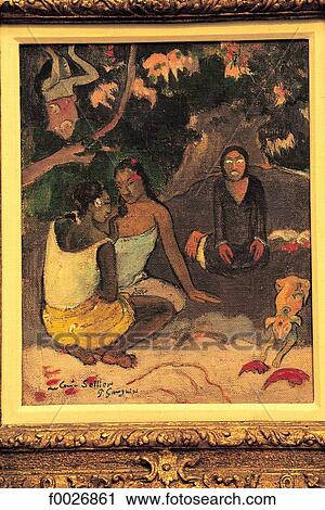 Stock Image - Israel, Tel Aviv, Museum of Art, painting by Gauguin. Fotosearch