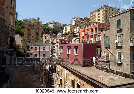Italy, Campania, Naples, dwellings in the heights of the city View Large Photo Image Stock Photography - Italy, Campania, Naples, dwellings in the heights of the city. Fotosearch