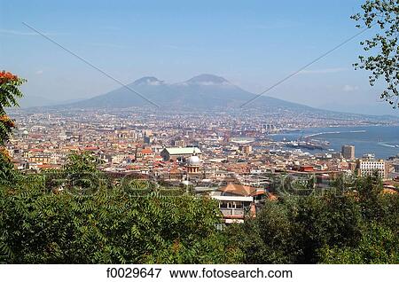 Italy, Campania, Naples, the city and the Vesuvius View Large Photo Image Stock Photo - Italy, Campania, Naples, the city and the Vesuvius. Fotosearch