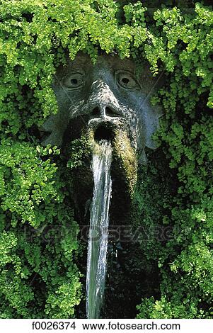 Picture - Italy, Latium, Tivoli, villa d'Este, fountain. Fotosearch