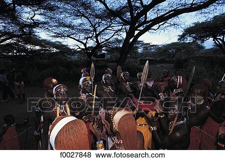 Kenya, Il Ngwesi, Maasai dance and jumps View Large Photo Image Stock Photo - Kenya, Il Ngwesi, Maasai dance and jumps. Fotosearch