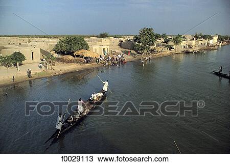 Stock Image - Mali, Debo lake, Aka, village. Fotosearch