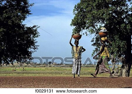 Mali, Debo lake, Aka, youngs girls carrying baskets on their head View Large Photo Image Stock Image - Mali, Debo lake, Aka, youngs girls carrying baskets on their head. Fotosearch