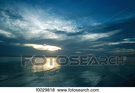 Stock Photo - Mali, Debo lake, sunrise. Fotosearch
